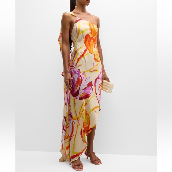 Cult Gaia Trysta Draped High-Low Floral-Print Maxi Dress - Picture 2 of 4